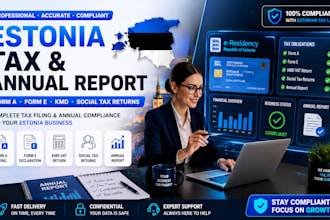 file estonia form a, form e, kmd and social tax returns with annual report