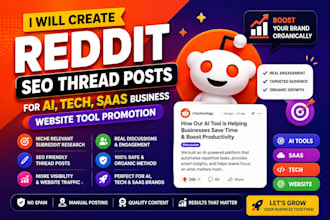create reddit SEO thread post for ai tech saas business website tool promotion