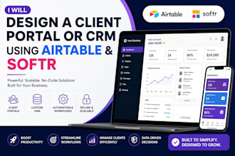 design a client portal or CRM using airtable and softr