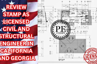 review stamp as licensed civil and structural engineer in california and georgia
