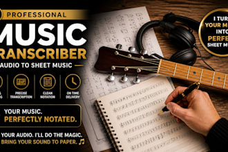 transcribe your music to professional sheet music, piano score and lead sheet