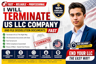 terminate US llc company and file dissolution documents fast