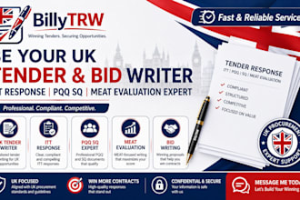 be your UK tender bid writer itt respose pqq sq and meat evaluation expert