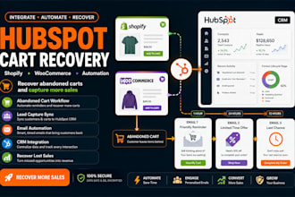 integrate hubspot with shopify woocommerce and build abandoned cart workflow