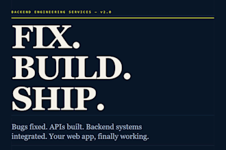 fix bugs, build apis, and integrate backend systems for your web app or software