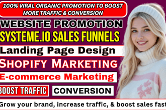 website promotion ecommerce marketing shopify marketing systeme io landing page