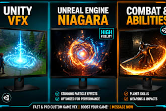 create stylized and realistic game vfx in unity and unreal engine