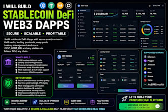 build stablecoin defi web3 dapp smart contract yield vault on solana evm