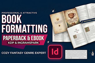 format cozy fantasy novel for ingramspark paperback hardcover in adobe indesign