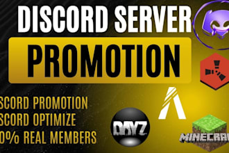 do minecraft server promotion, fivem, dayz, rust, discord server promotion