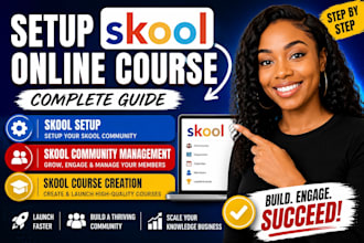 setup skool online course, skool community management skool course creation