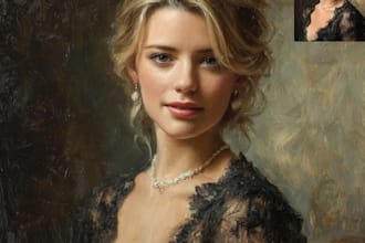 create real hand made oil painting portrait on canvas