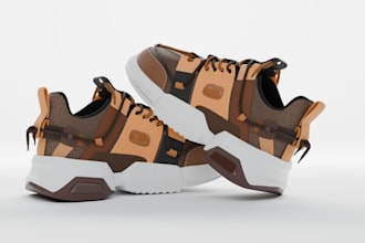 make 3d shoe modeling, 3d footwear design, 3d shoe rendering, and animation