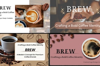 bold modern coffee shop logo design with brand identity