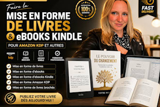 do book formatting for amazon KDP, kindle ebook, paperback and hardcover