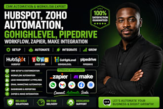 hubspot zoho automation, gohighlevel pipedrive workflow zapier make integration