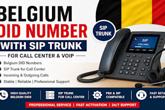 provide belgium did numbers with sip trunk for call center