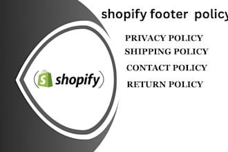 write shopify legal pages, privacy policy, refund policy and terms of service