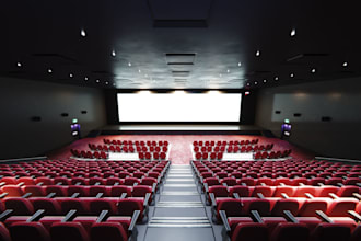 3d theater room, cinema lounge, media entertainment space, public viewing center