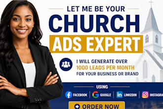 get 1000 church leads, church facebook ads, church google ads, church video ads