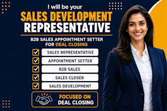 sales development representative b2b sales appointment setter for deal closing