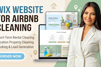 design a wix website for airbnb cleaning service and short term rental cleaning