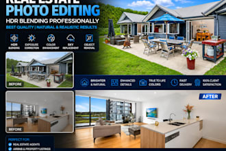 do real estate photo editing, hdr blending professionally with the best quality
