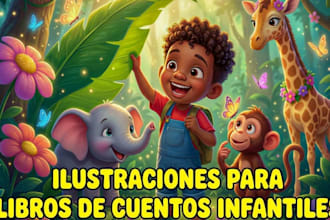 ilustración de libros de cuentos infantiles, ilustración infantil de KDP