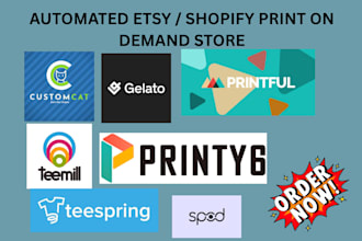 create shopify etsy print on demand dropshipping store via printiful printify