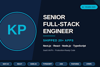 develop full stack web app or saas mvp using nextjs react and nodejs
