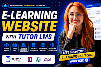 build wordpress elearning lms website with tutor lms pro educational website