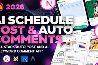 build ai social media automation app, post scheduler app and trend analyzer app