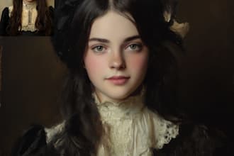 create real hand made oil painting portrait on canvas