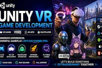 develop unity VR game vrchat world ar app multiplayer game