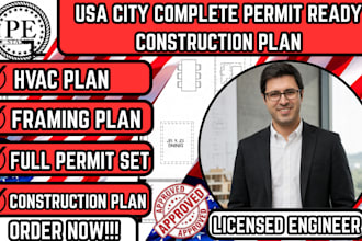 extensive USA full permit set,framing plan,mep plan,construction plan,hvac plan