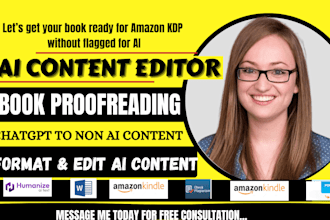 detect ai, humanize ai content, proofread and edit ai text for ebook formatting