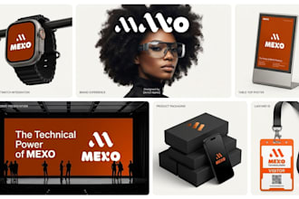design modern tech startup logo and premium brand identity with branding