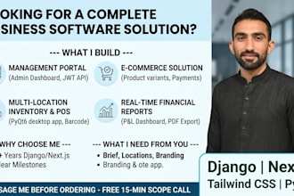 build a pos, inventory, ecommerce and management portal with django