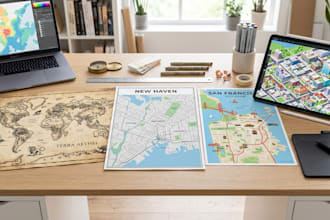 create map illustration, fantasy maps, vector map and site plan, location map