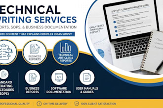 be your technical writer for business reports and sops