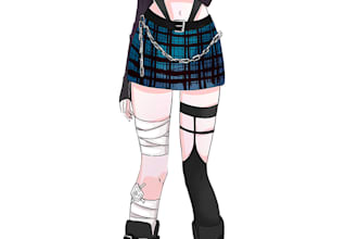 create a custom fantasy anime oc character illustration