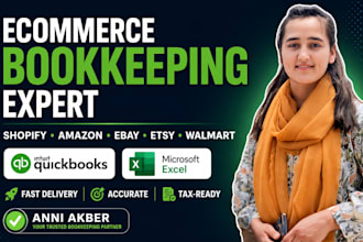 do ecommerce bookkeeping for shopify, amazon, ebay, etsy, and woocommerce