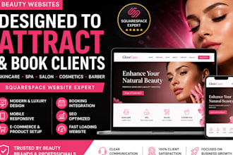 build squarespace website for skincare beauty salon website spa cosmetic website