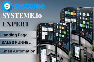 build sales funnel, landing page and automation in systeme