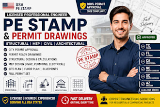 provide USA pe stamp, permit drawings, mep, structural engineer
