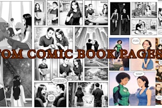 draw superhero comic webtoon storyboard from script to comic book pages