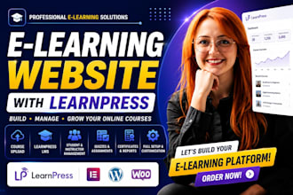 develop wordpress elearning lms website with learnpress lms educational website