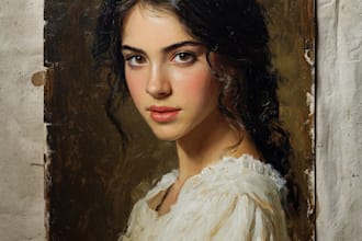 create real hand made oil painting portrait on canvas