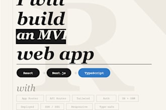 build an mvp web app with react, next js, and typescript