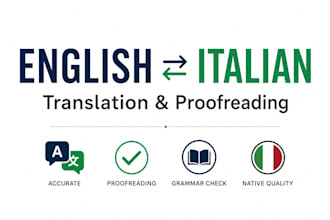 translate and proofread english and italian texts